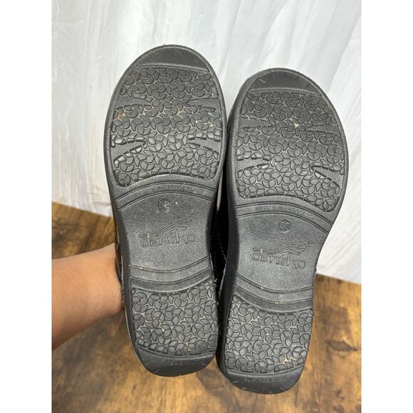 DANSKO XP 2.0 BLACK PATENT CLOGS COMFORTABLE SLIP-ON SHOES SIZE 7-7.5B 38 Work - Picture 9 of 11